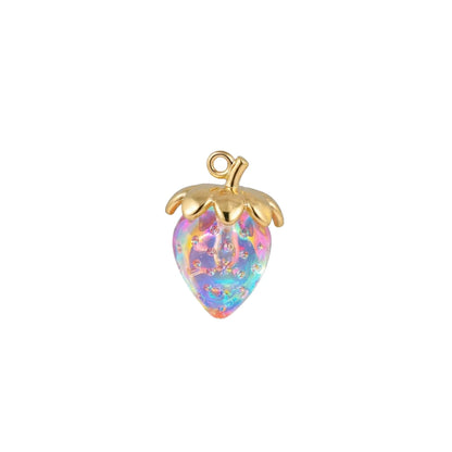 30x25 mm | Iridescent strawberry charms