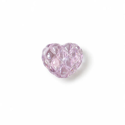 17x20 mm | Iridescent Quilted Heart Beads