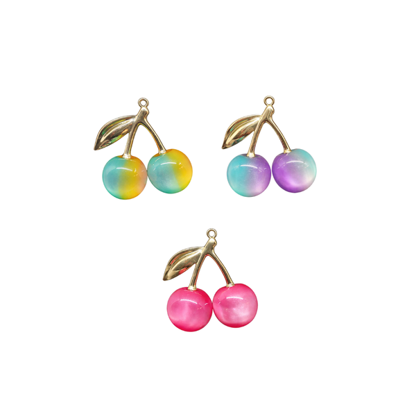 Acrylic | 55x55 mm | Glossy Cherry Pendant With Cat Eye Finish