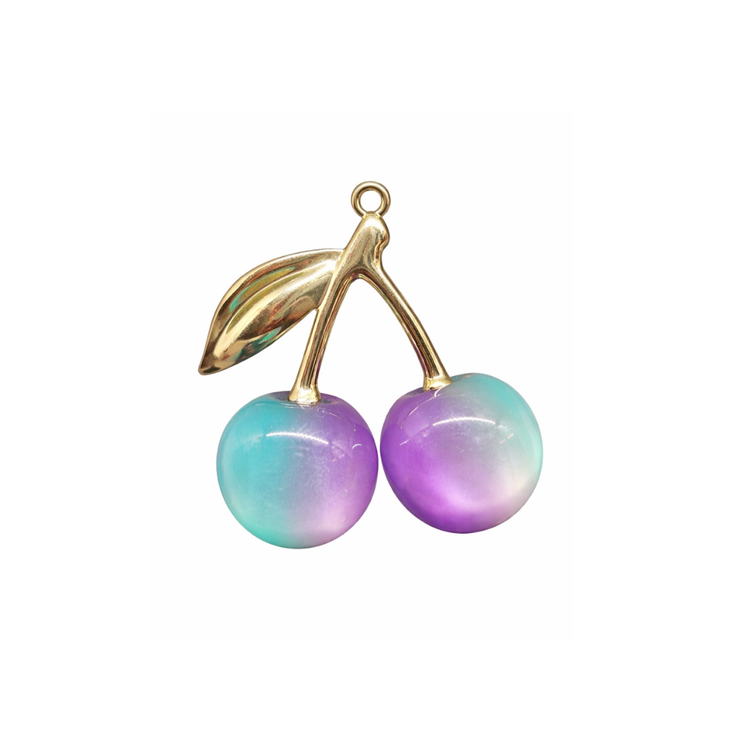 Acrylic | 55x55 mm | Glossy Cherry Pendant With Cat Eye Finish