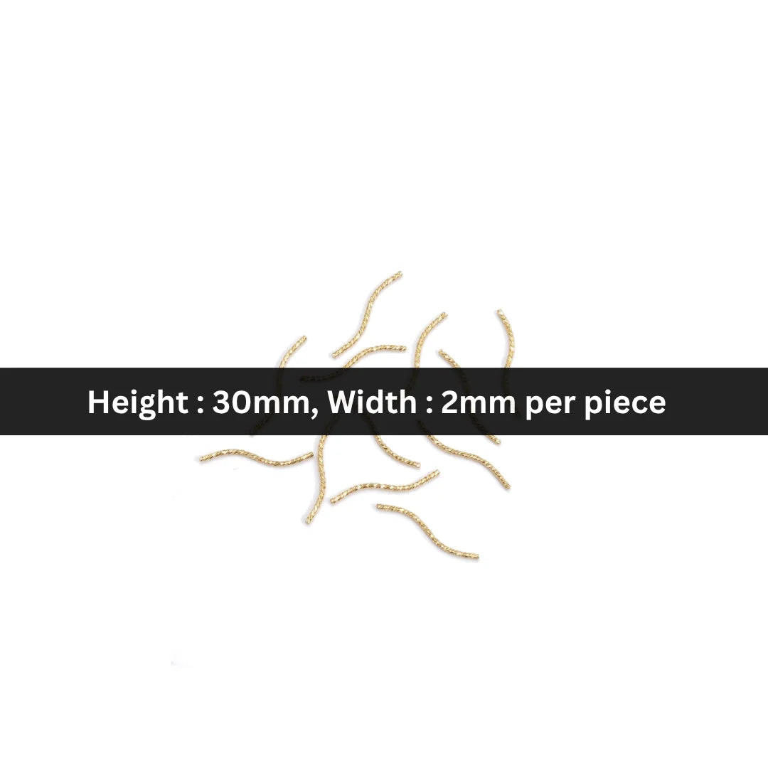 Stainless Steel | 30x2 mm | Gold Textured Arc Tube