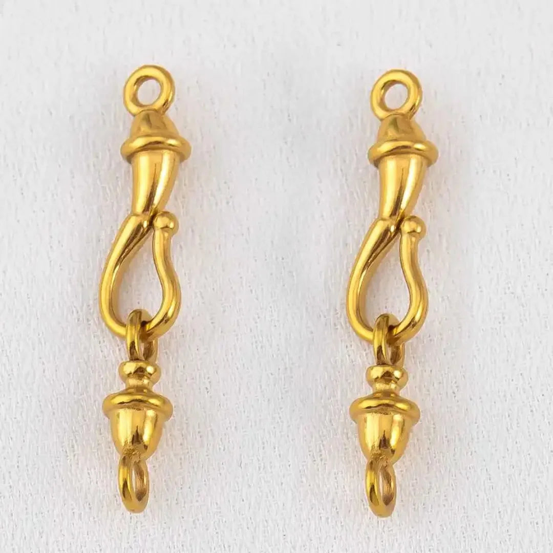 Stainless Steel | Gold Plated S-shaped Hook and Bell Shaped Loop