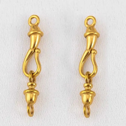 Stainless Steel | Gold Plated S-shaped Hook and Bell Shaped Loop