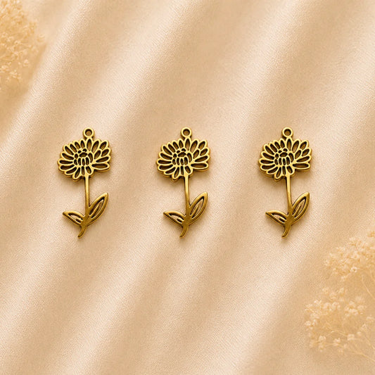 18K PVD Plated Stainless Steel | Birth Month Flower Pendant