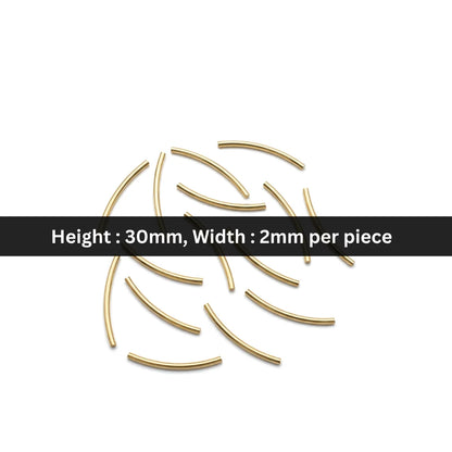 Stainless Steel | 30x2 mm | Gold Curved Tube Spacer