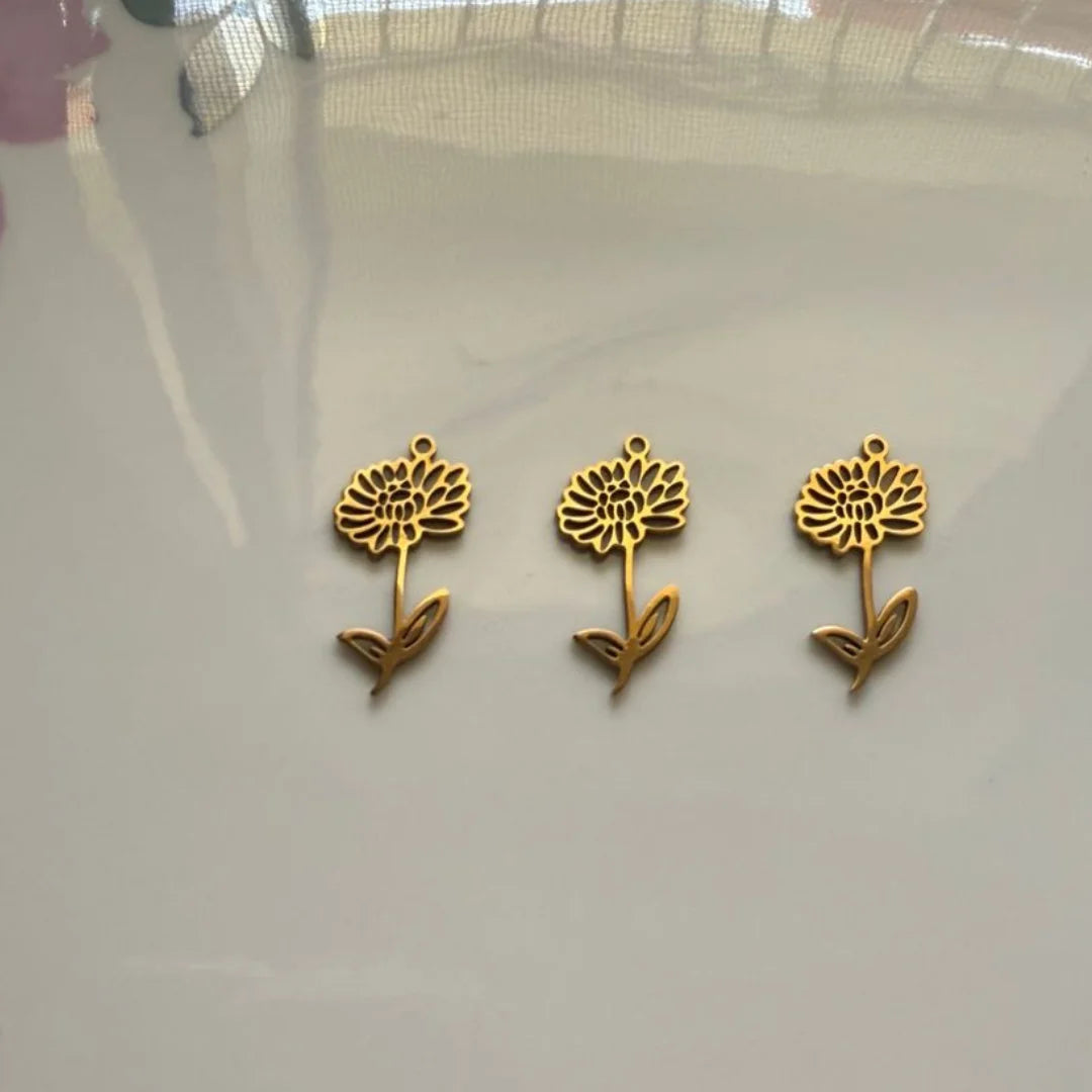 18K PVD Plated Stainless Steel | Birth Month Flower Pendant