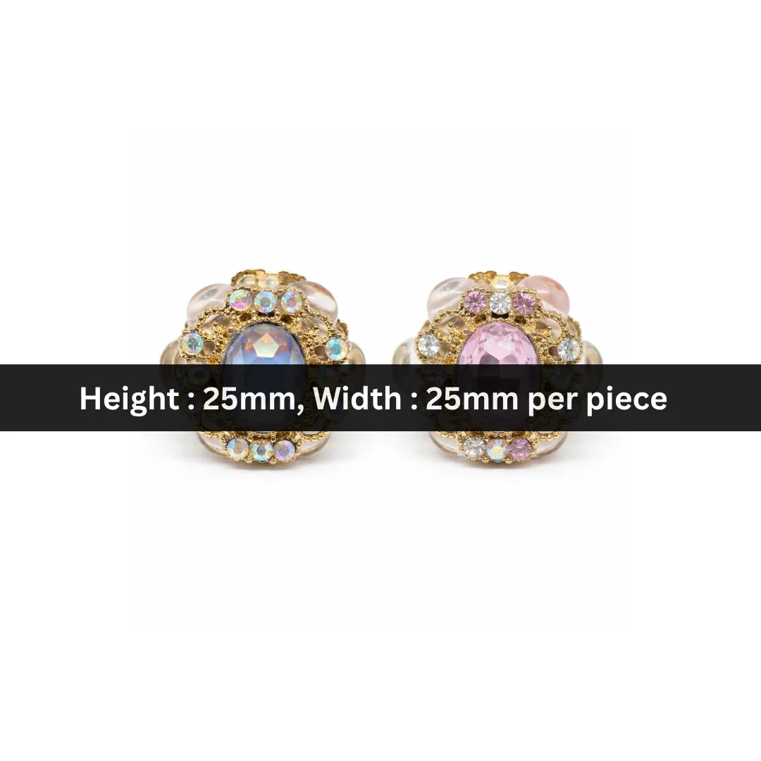 25x25 mm | Ornate Gold Charms With Vibrant Gemstones