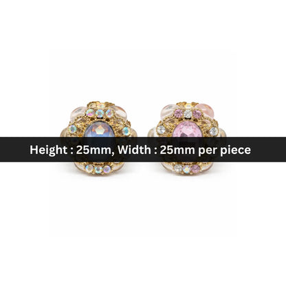 25x25 mm | Ornate Gold Charms With Vibrant Gemstones