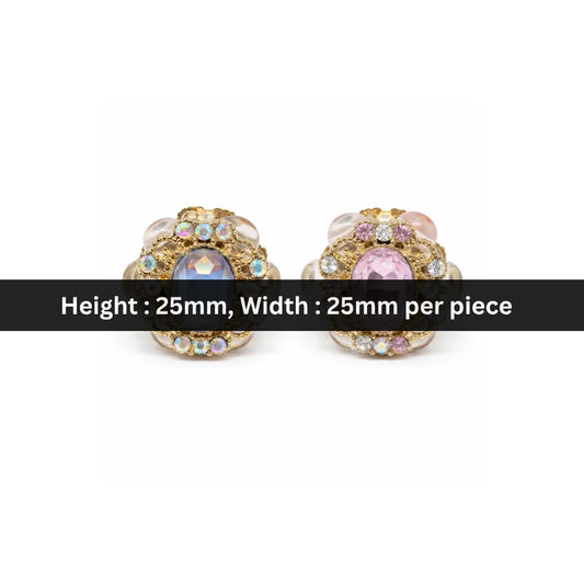 25x25 mm | Ornate Gold Charms With Vibrant Gemstones