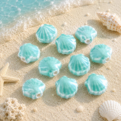 Multicolor Ceramic Shell Beads