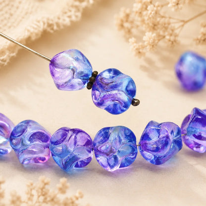 Jelly Cap Glass Beads - Pair of Beads