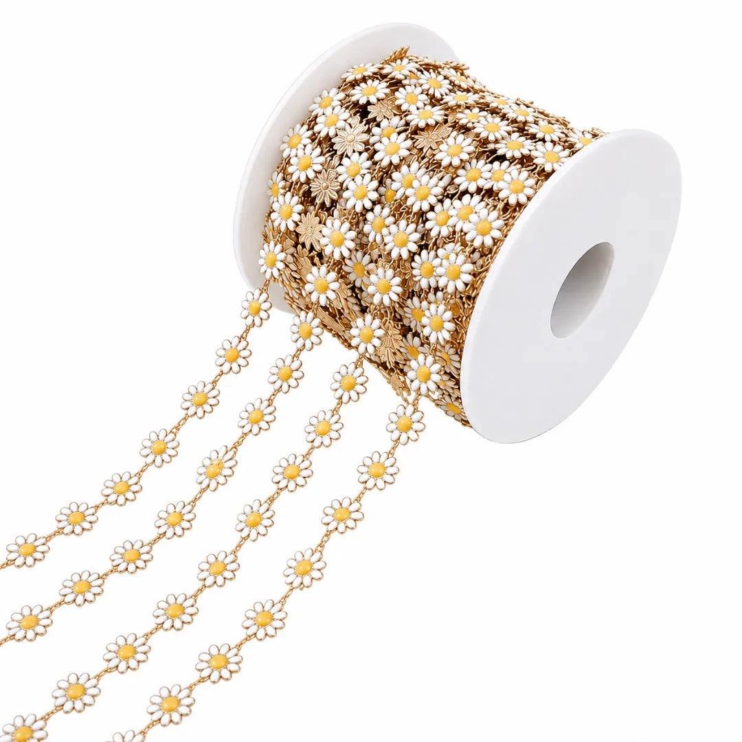 Stainless Steel | 1 Ft Daisy Flower Chain | 10mm x 10mm