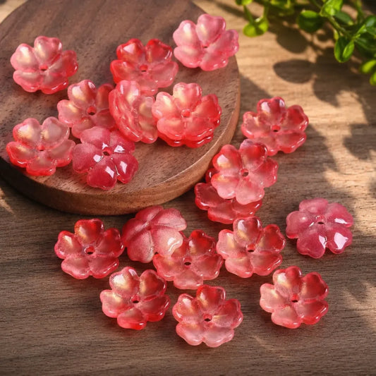 Flower Blossom Glass Beads