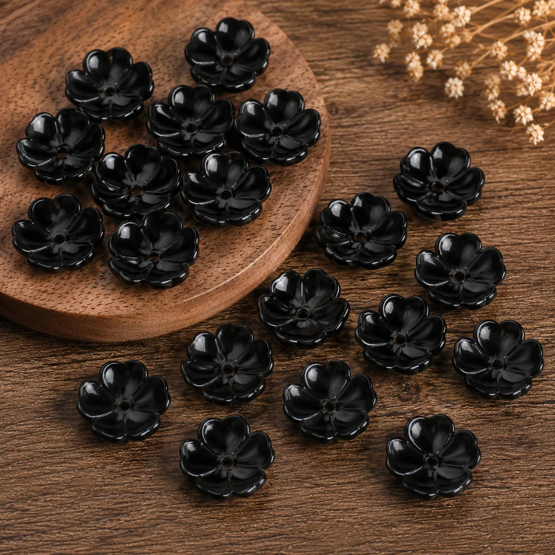 Flower Blossom Glass Beads