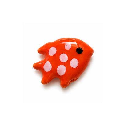Assorted Polka Dot Ceramic Fish Beads