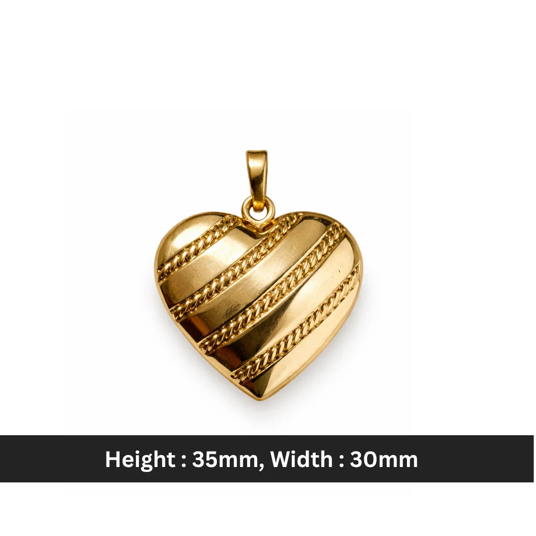 Striped Heart Locket Charm