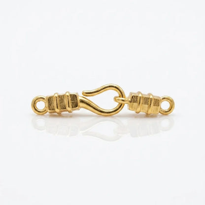 Stainless Steel | Gold Plated S-shaped Hook with Cylindrical Bead | 21mm (H) x 4.6mm (W)