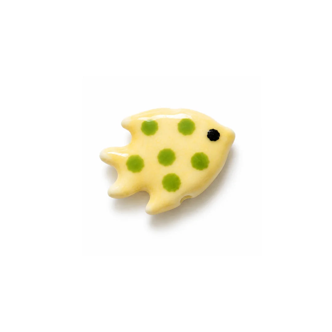 Assorted Polka Dot Ceramic Fish Beads