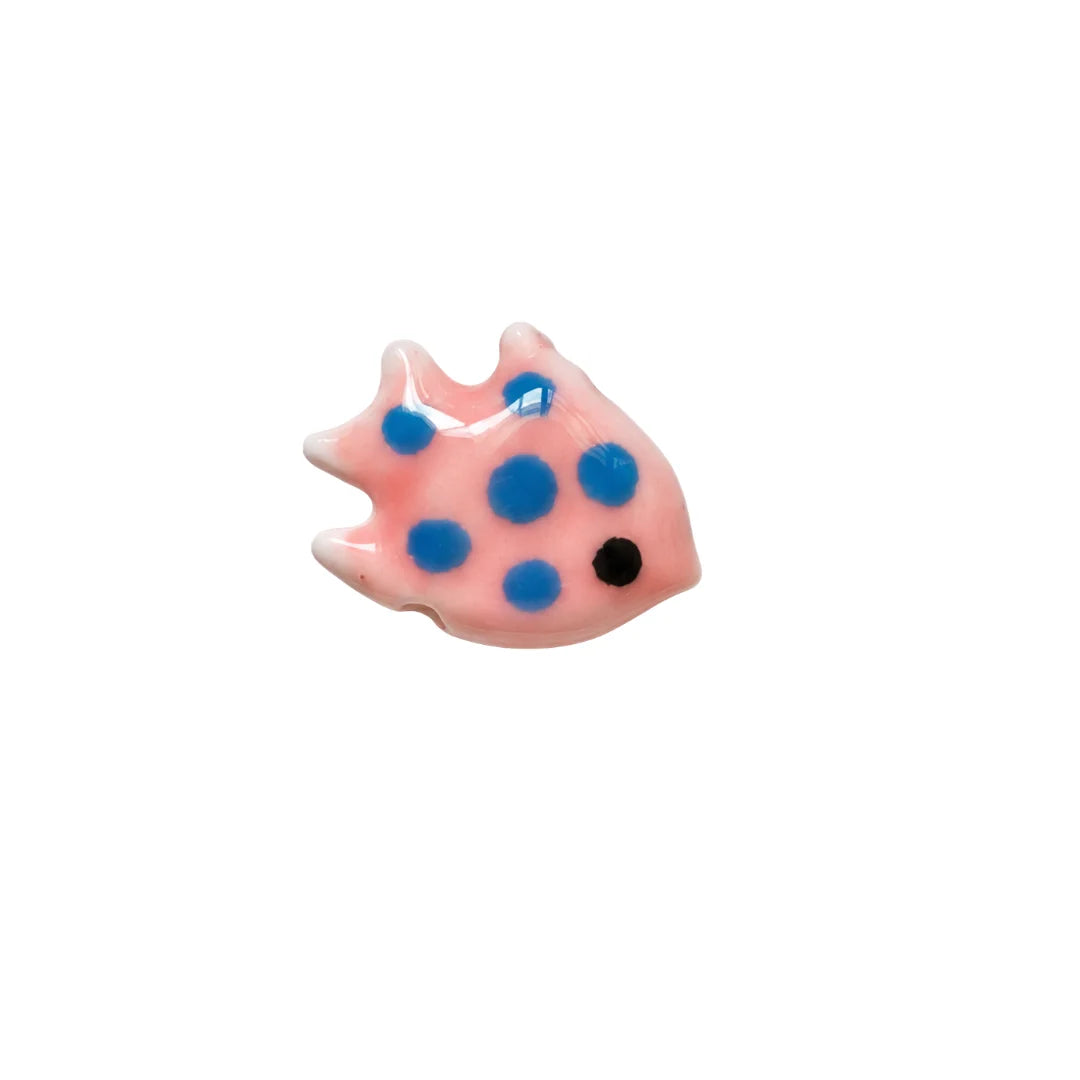 Assorted Polka Dot Ceramic Fish Beads