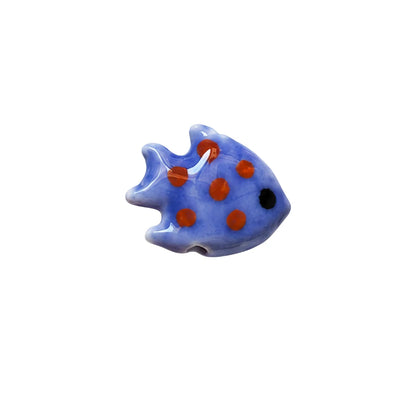 Assorted Polka Dot Ceramic Fish Beads