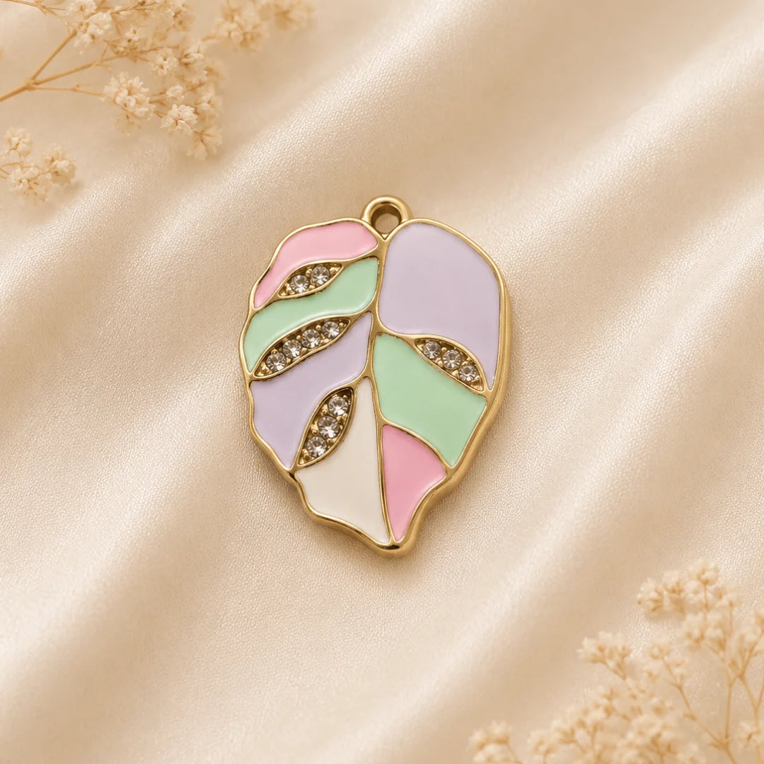 18K PVD Plated Stainless Steel | Leaf Charm | 2.5x1.5 cm