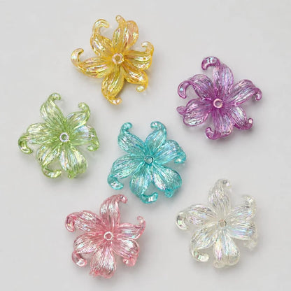 Cute Flower with Curly Leaf Acrylic Beads