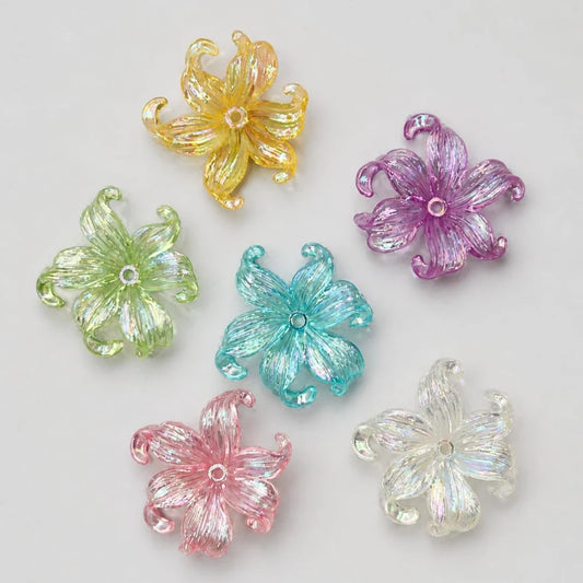 Cute Flower with Curly Leaf Acrylic Beads