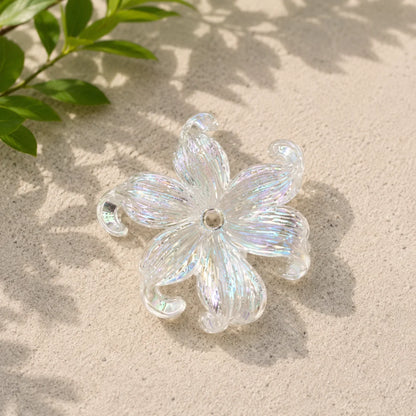 Cute Flower with Curly Leaf Acrylic Beads