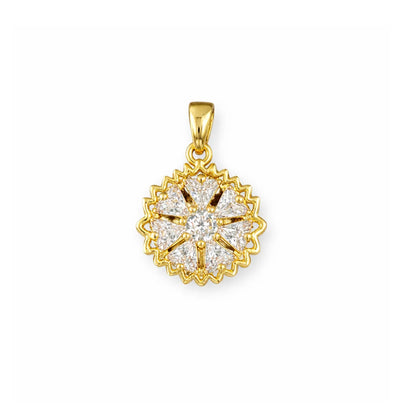 Stainless Steel | 22x22 mm | Zircon Crystal Aurora Starburst Pendant