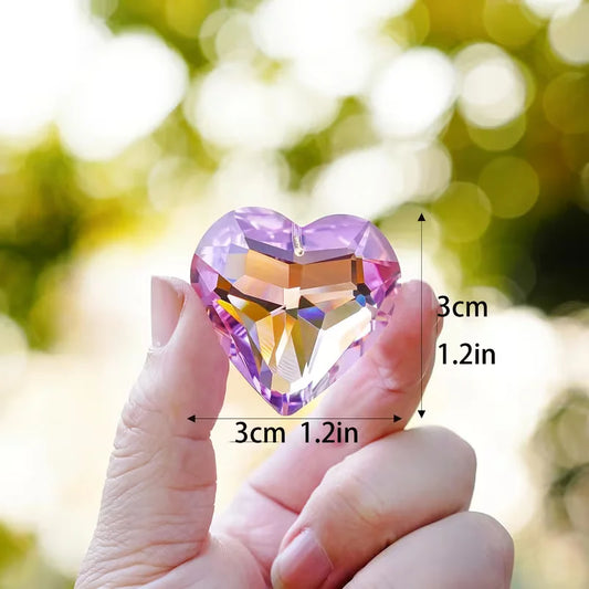 3x3 cm | Pink Heart Crystal Pendant