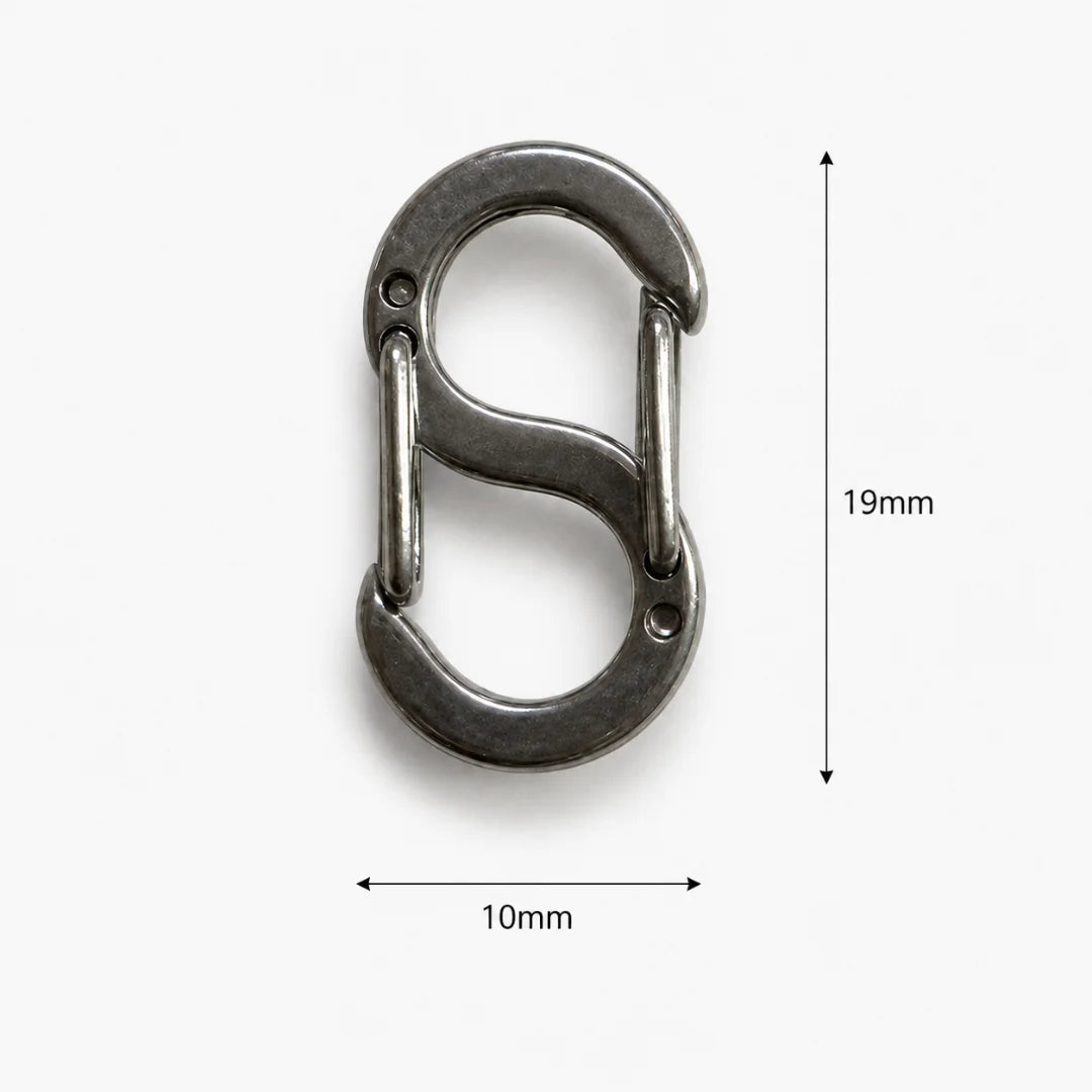 Stainless Steel | Gunmetal S-Shaped Carabiner Connector Clasp Style-01