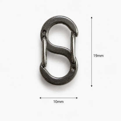 Stainless Steel | Gunmetal S-Shaped Carabiner Connector Clasp Style-01