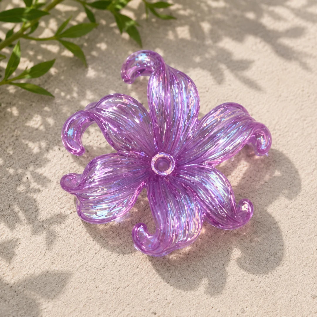 Cute Flower with Curly Leaf Acrylic Beads