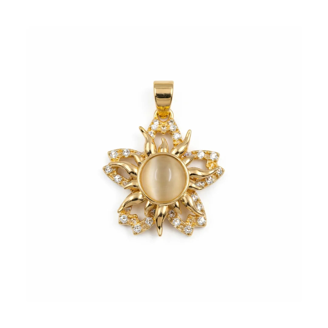 Stainless Steel | 22x17 mm | Zircon Crystal Divine Sun Pendant