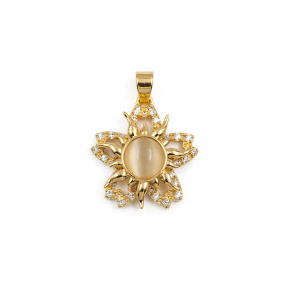 Stainless Steel | 22x17 mm | Zircon Crystal Divine Sun Pendant