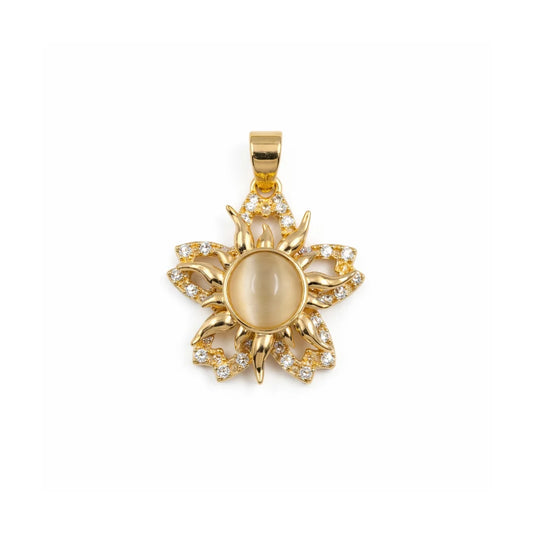 Stainless Steel | 22x17 mm | Zircon Crystal Divine Sun Pendant