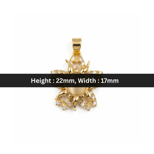 Stainless Steel | 22x17 mm | Zircon Crystal Divine Sun Pendant