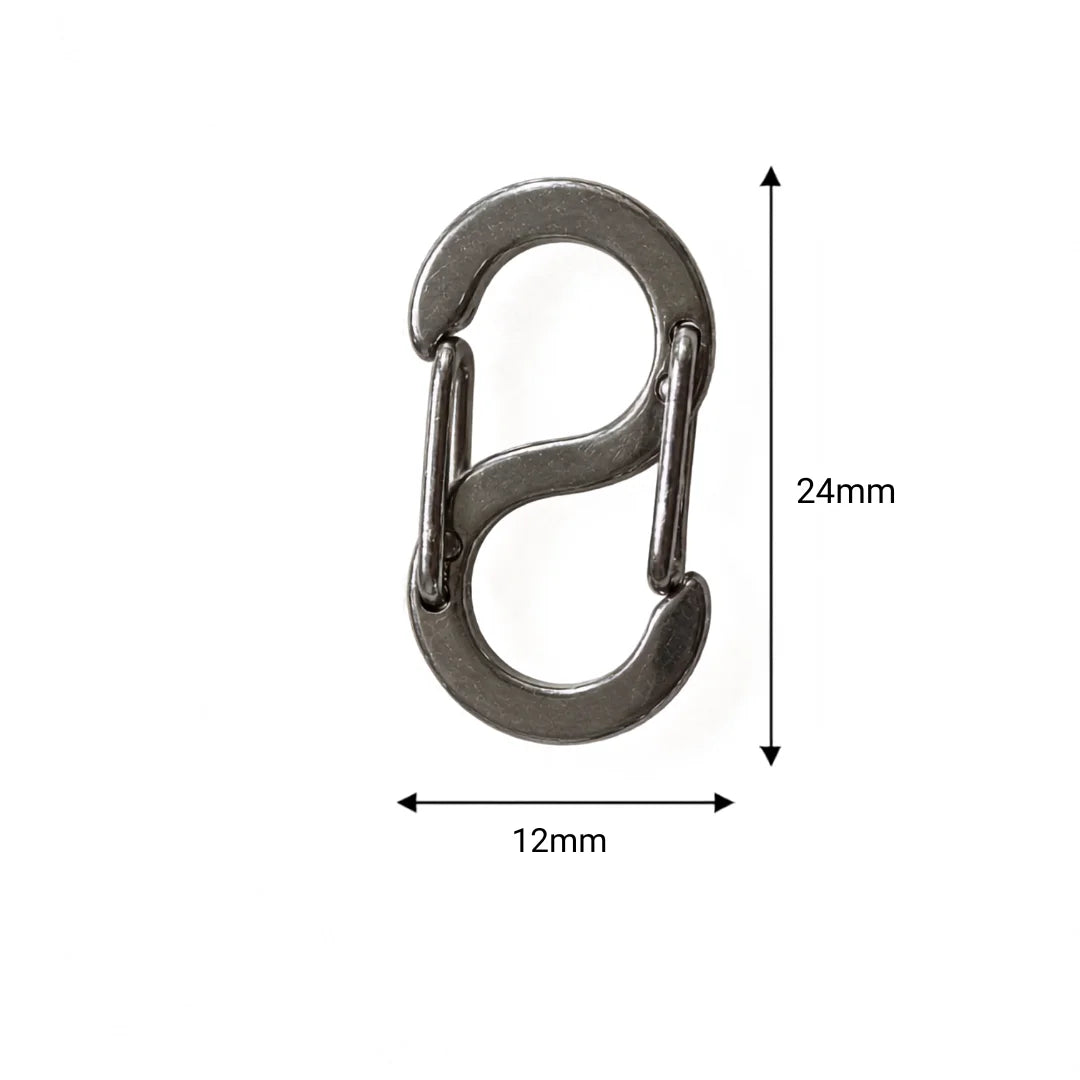 Stainless Steel | Gunmetal S-Shaped Carabiner Connector Clasp Style-01
