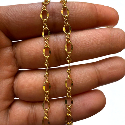 1 Ft 18K Gold Plated Stainless Steel Figure Eight Link Chain