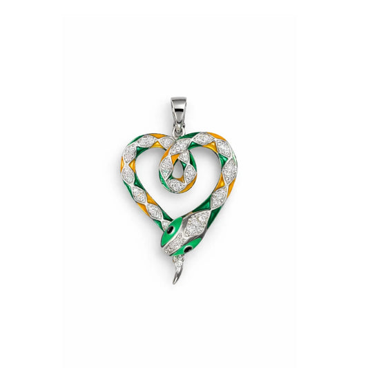 Stainless Steel | 33x22 mm | Zircon Crystal Snake Pendant