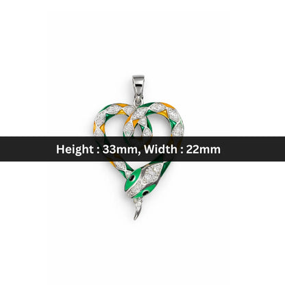 Stainless Steel | 33x22 mm | Zircon Crystal Snake Pendant