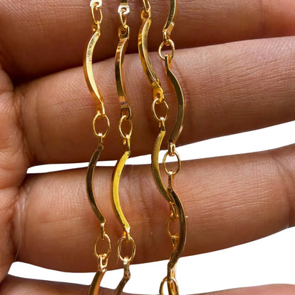 1 Ft 18K Gold Plated Stainless Steel Twisted Link Chain