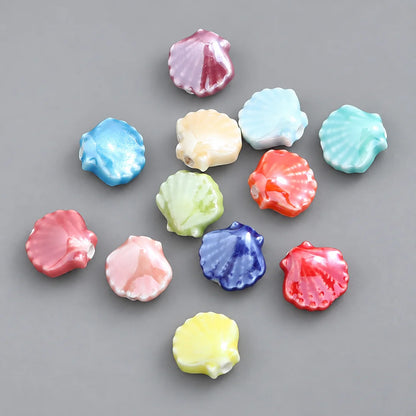 Multicolor Ceramic Shell Beads