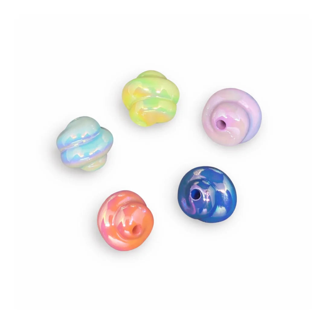 13mm | Pastel Swirl Bubble Beads