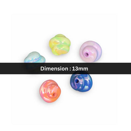 13mm | Pastel Swirl Bubble Beads