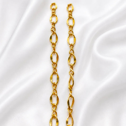 1 Ft 18K Gold Plated Stainless Steel Figure Eight Link Chain