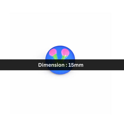 15mm | Neon Bloom Round Bead