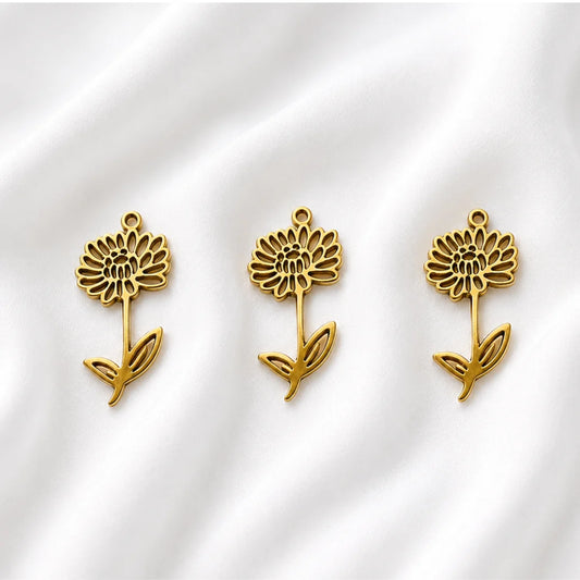 18K PVD Plated Stainless Steel | Birth Month Flower Pendant
