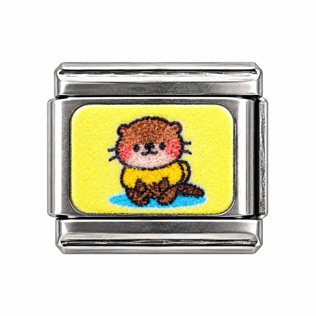 Stainless Steel | Otter Yellow Sweater Italian Charm