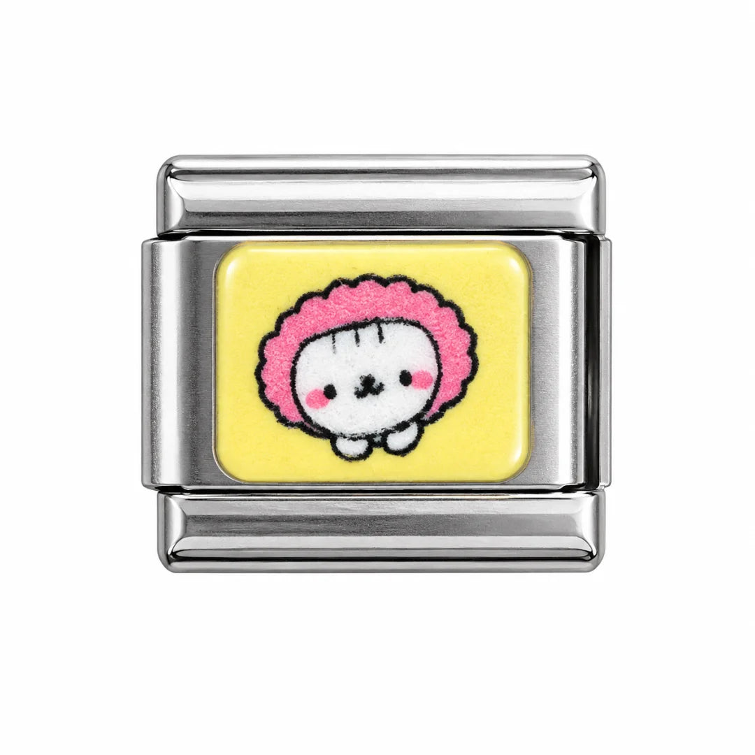 Stainless Steel | Cute Pink Hood Italian Charm